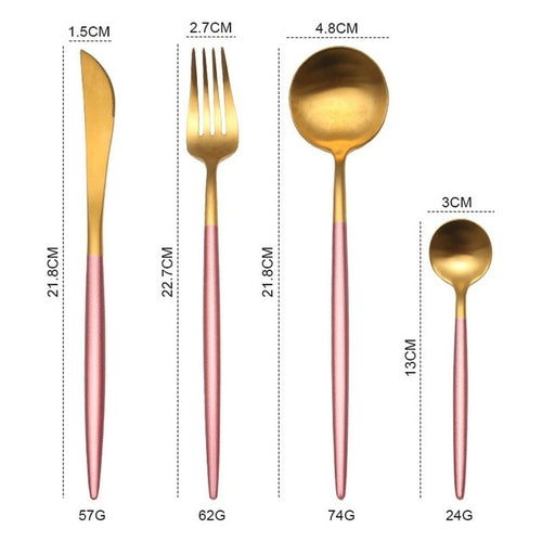 Gold Cutlery Stainless Steel Set