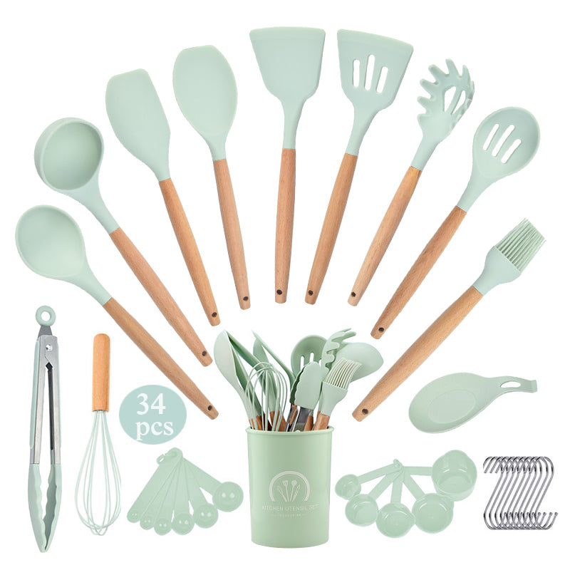 34 Pcs Silicone Kitchen Utensils Set