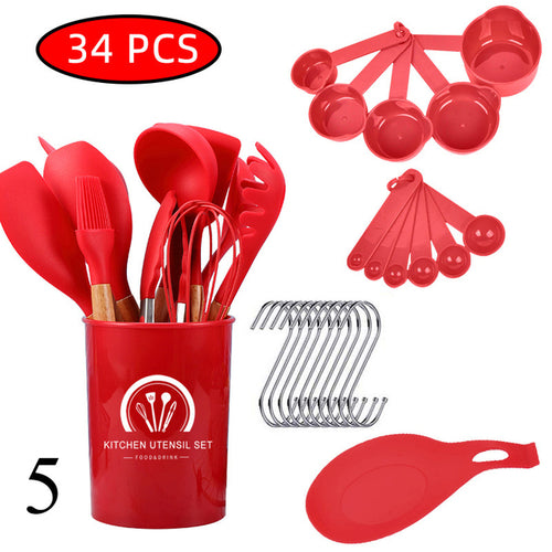 34 Pcs Silicone Kitchen Utensils Set