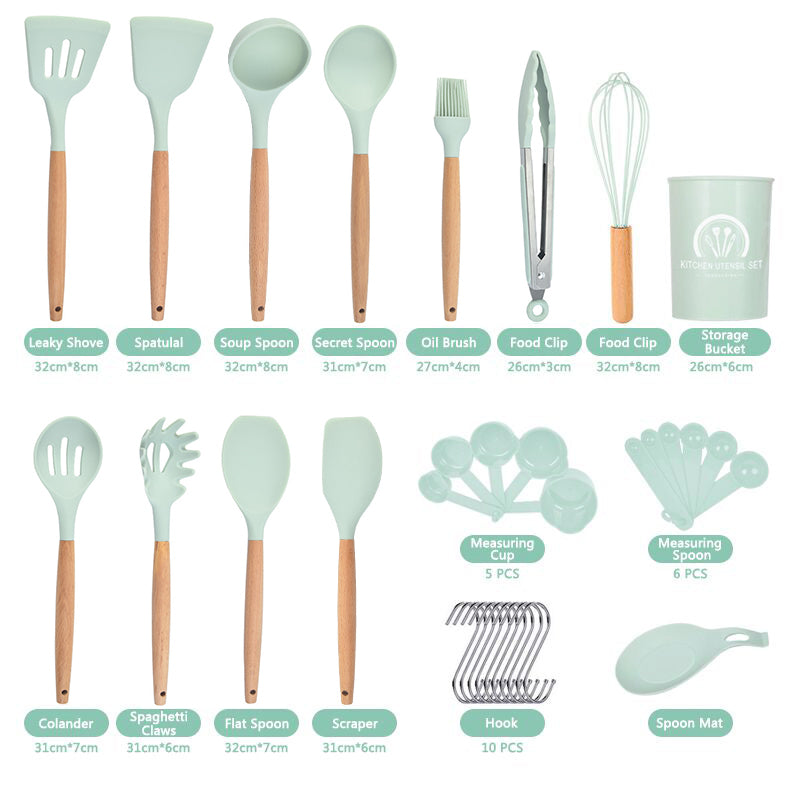 34 Pcs Silicone Kitchen Utensils Set