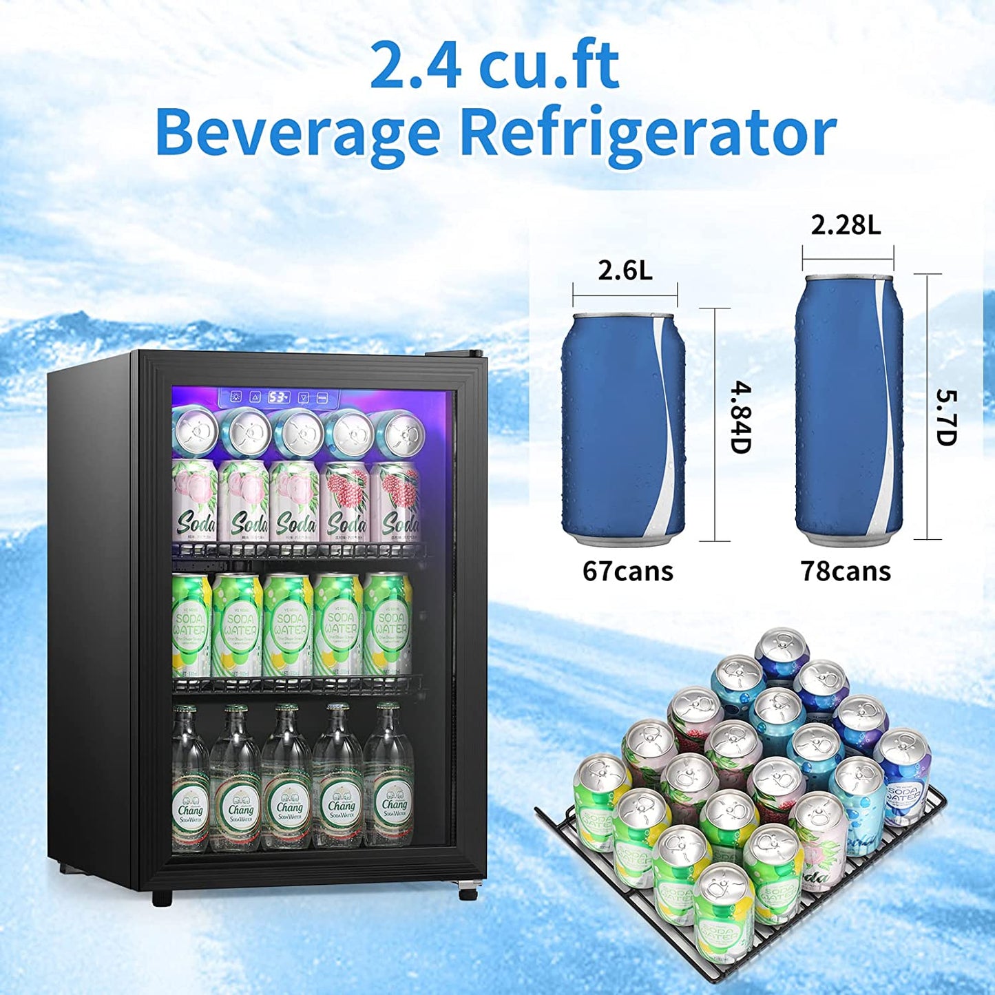 AGLUCKY Beverage Refrigerator Cooler Mini Fridge