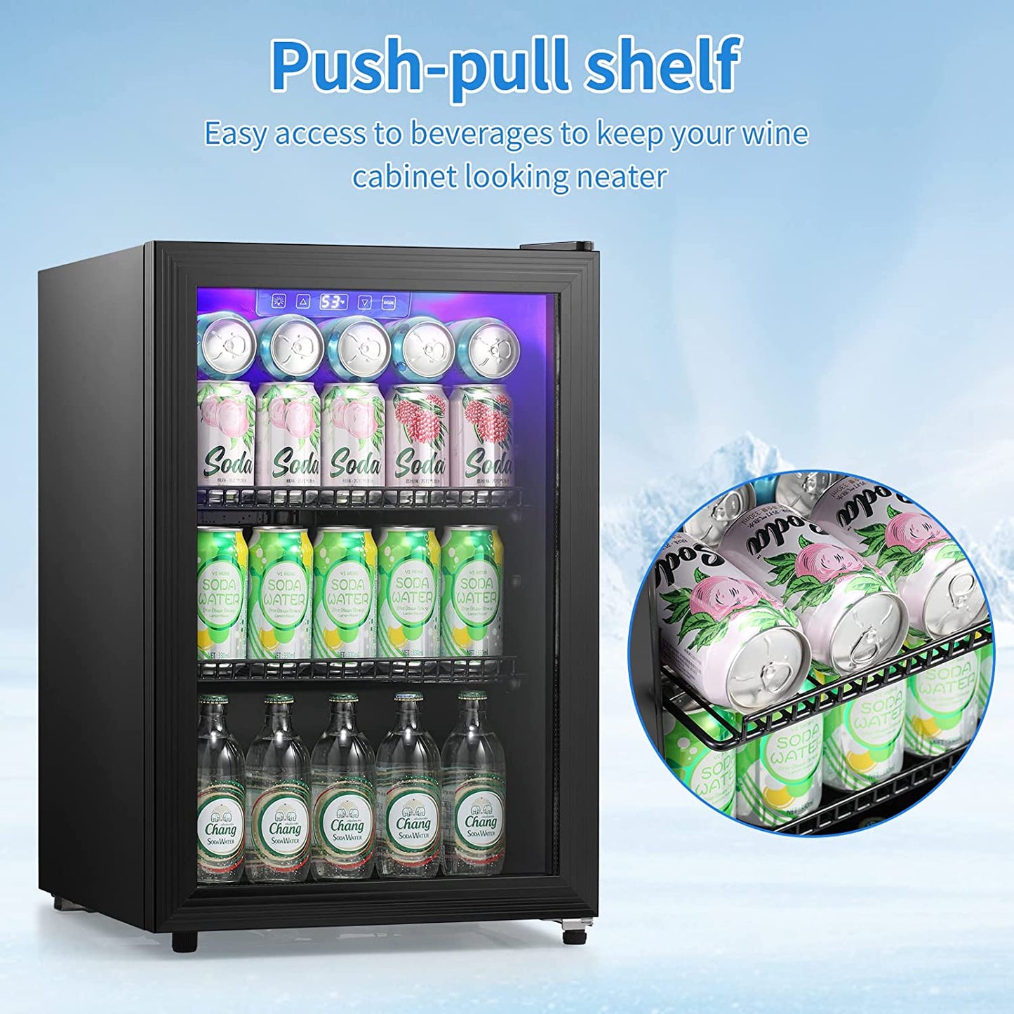 AGLUCKY Beverage Refrigerator Cooler Mini Fridge