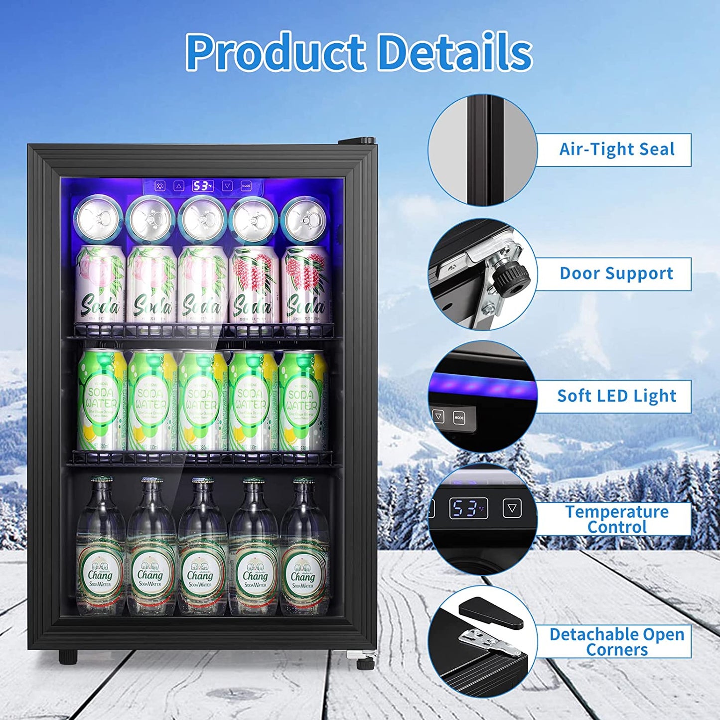 AGLUCKY Beverage Refrigerator Cooler Mini Fridge