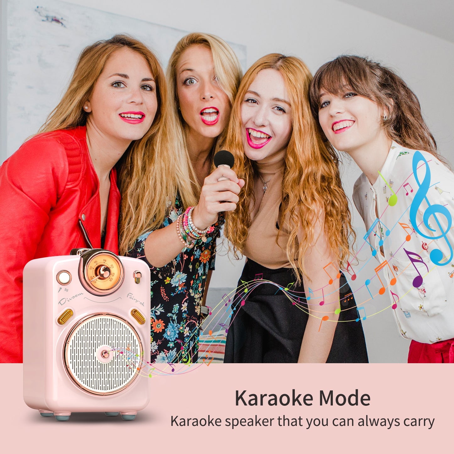 Divoom Fairy OK Portable Bluetooth Speaker with Microphone Karaoke