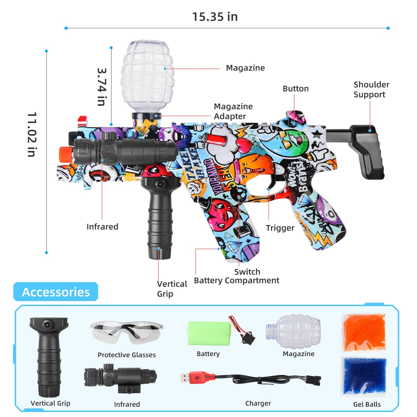 Electric Gel Ball Blaster with 10,000 Water Beads