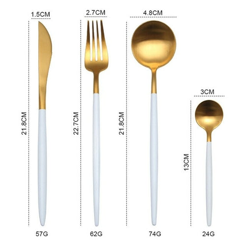 Gold Cutlery Stainless Steel Set