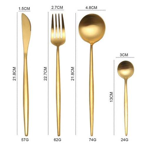 Gold Cutlery Stainless Steel Set