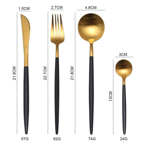 Gold Cutlery Stainless Steel Set