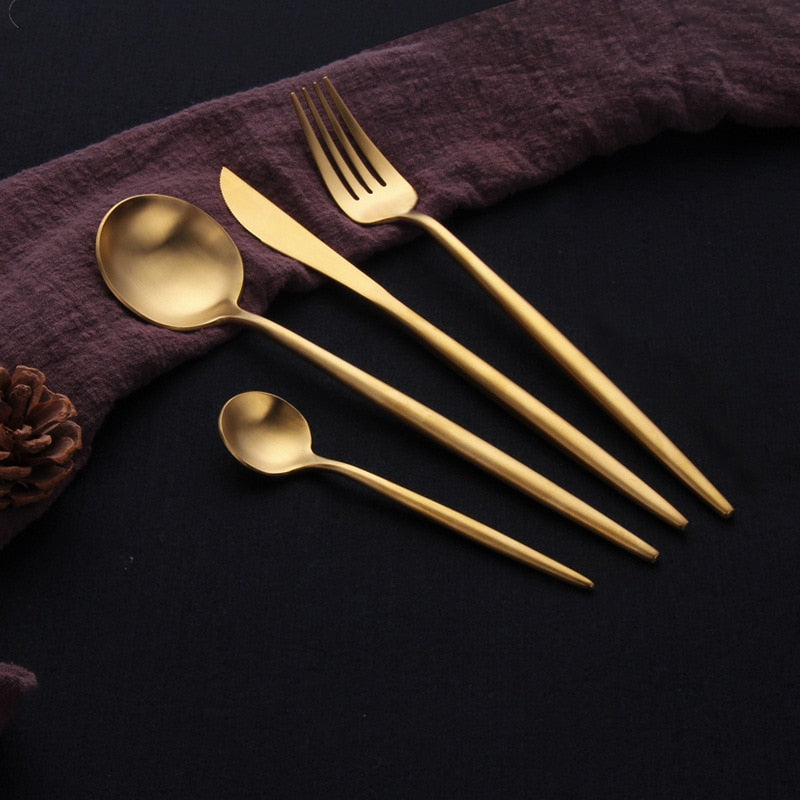 Gold Cutlery Stainless Steel Set