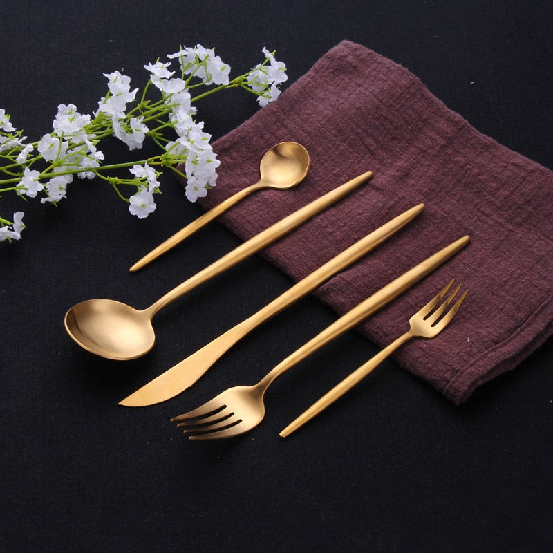 Gold Cutlery Stainless Steel Set