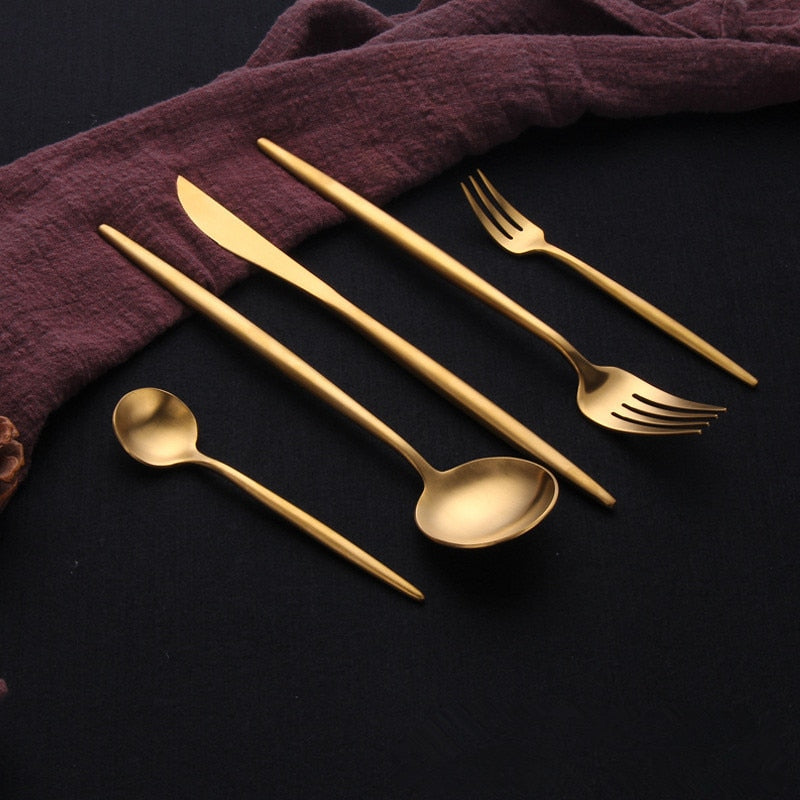 Gold Cutlery Stainless Steel Set