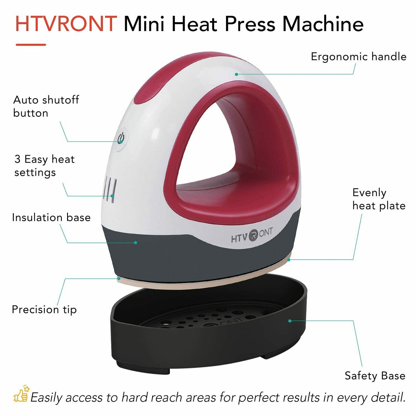 HTVRONT Portable MINI Heat Press Machine