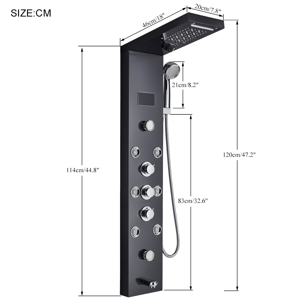 LED Light Waterfall Shower