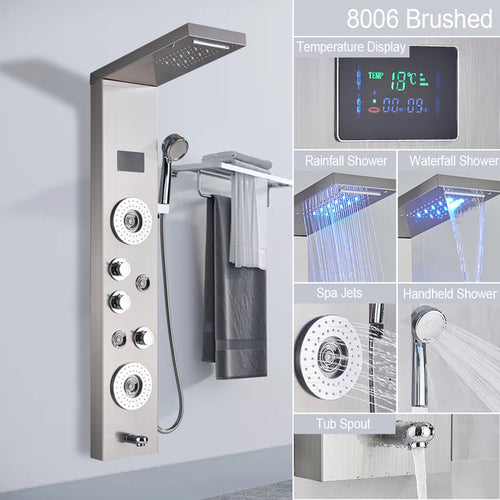 LED Light Waterfall Shower