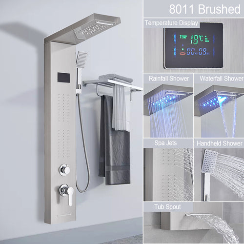 LED Light Waterfall Shower