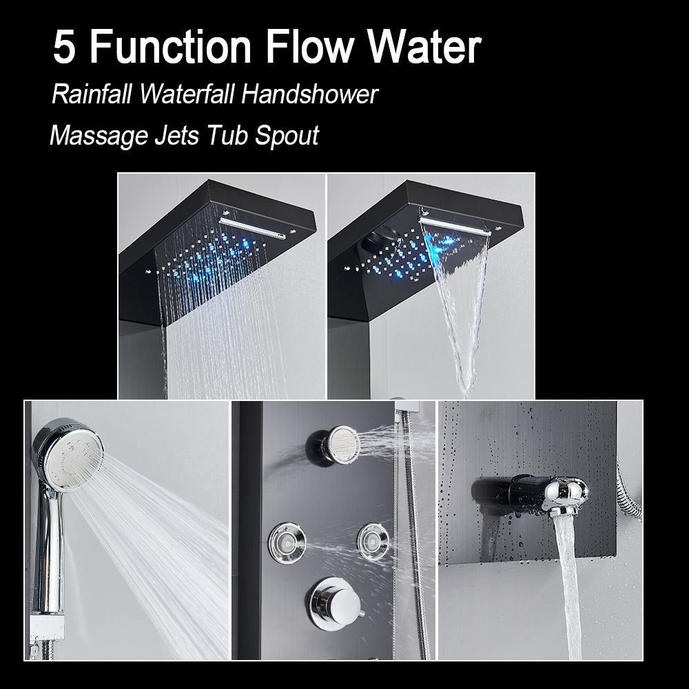 LED Light Waterfall Shower