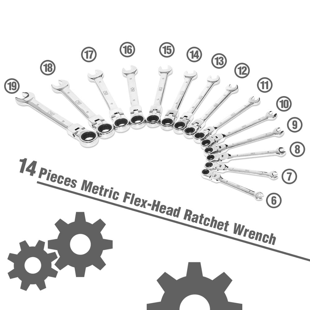 14pc Pro Ratcheting Wrench Set