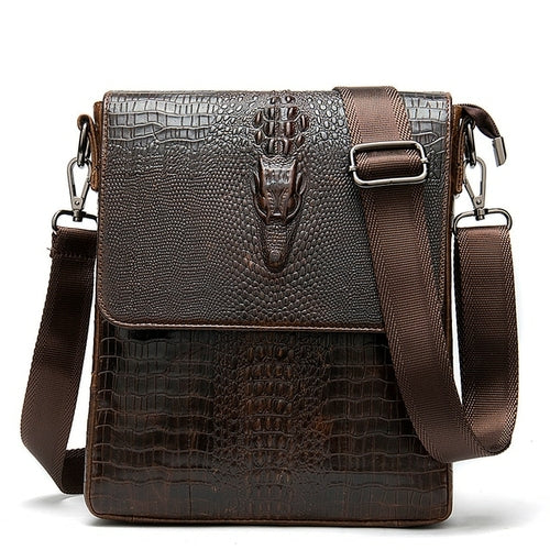 Crocodile Messenger Bag Genuine Leather