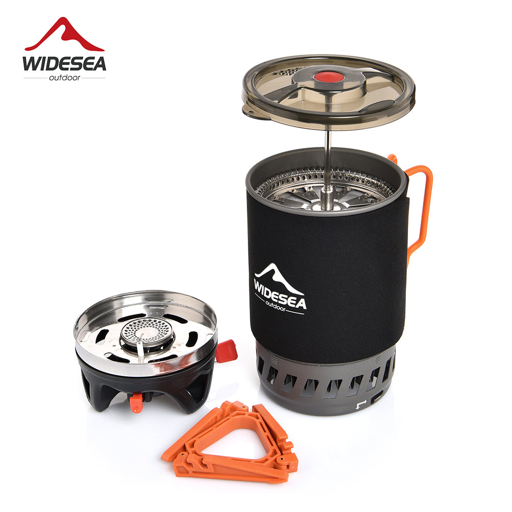 Widesea Camping Cooking System With Heat Exchanger Outdoor Gas Stove