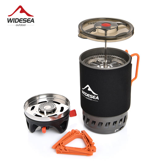 Widesea Camping Cooking System With Heat Exchanger Outdoor Gas Stove