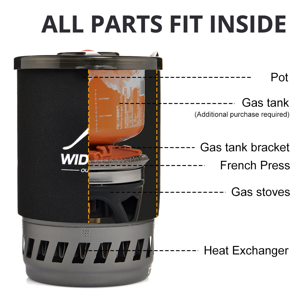 Widesea Camping Cooking System With Heat Exchanger Outdoor Gas Stove