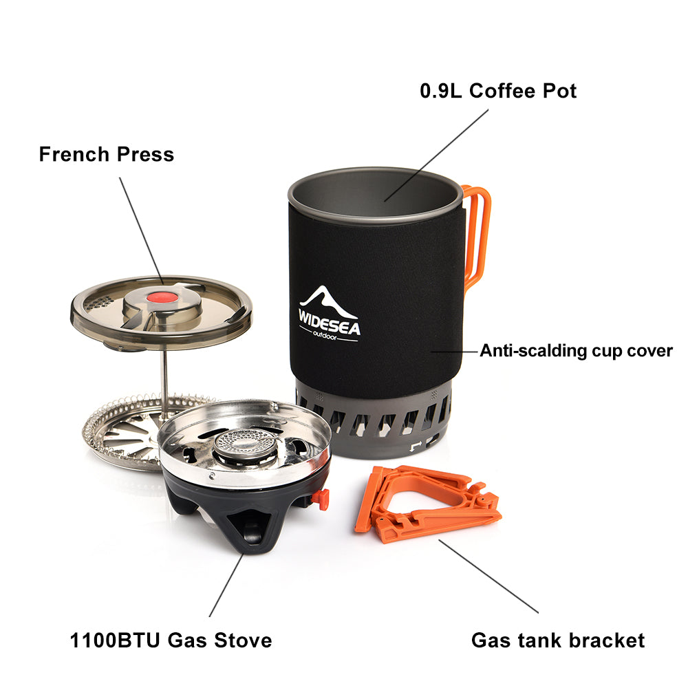 Widesea Camping Cooking System With Heat Exchanger Outdoor Gas Stove