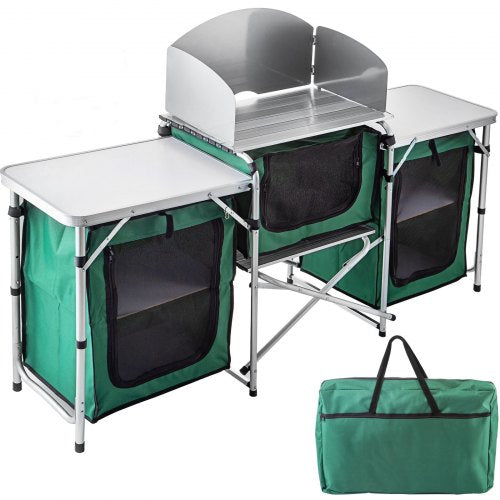 Vevor Camping Outdoor Foldable Kitchen Table Cabinet
