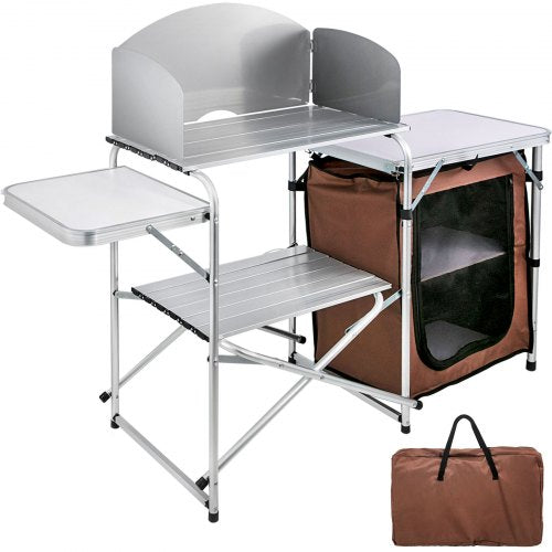 Vevor Camping Outdoor Foldable Kitchen Table Cabinet